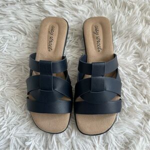 Easy Street Womens Lakeport Slide Sandals Navy New In Box Size 5.5